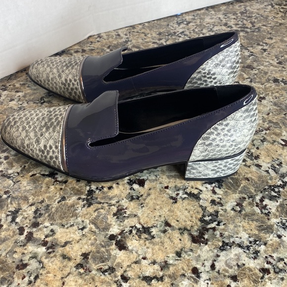 LOGO by Lori Goldstein Mixed Media Slip-On Loafers Snake Combo 10 - Picture 7 of 12